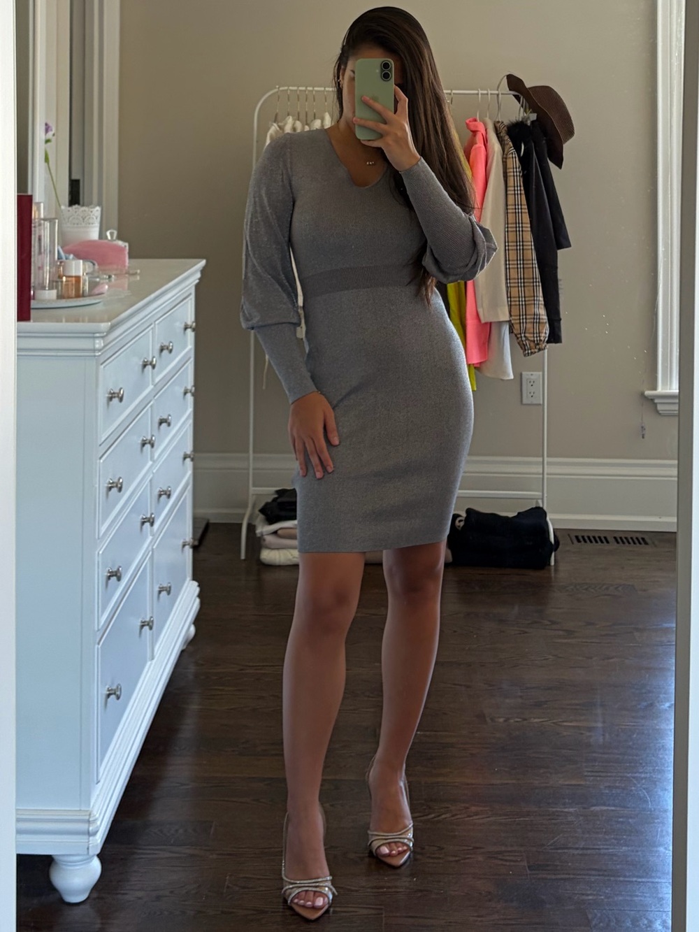 RUDSAK Gray Long-Sleeve Bodycon Dress